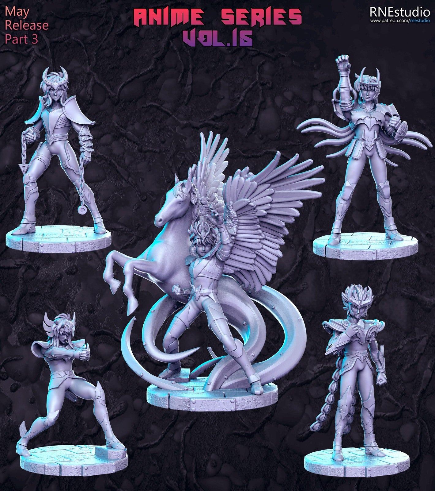 Anime Series Vol 15 Full Set DnD Miniature, Tabletop RPG DnD Mini, D&D Figurine