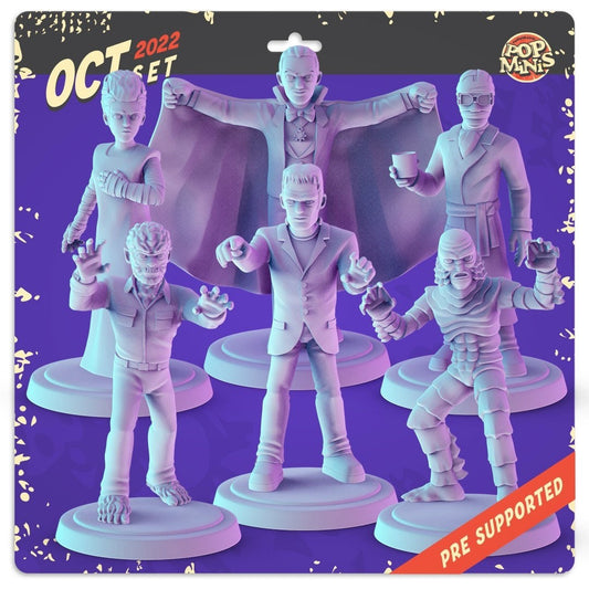 Classic horror Monsters 34mm tabletop mini's Dracula, Frankenstein, creature fr
