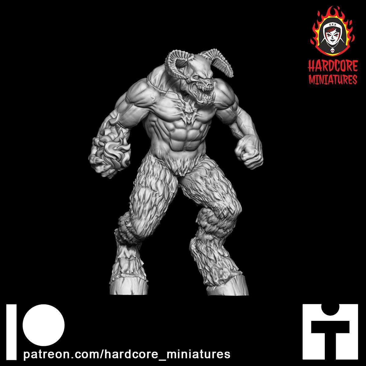 Doom Standing Hell Lord 32mm dnd miniature doom video game Dark Lord
