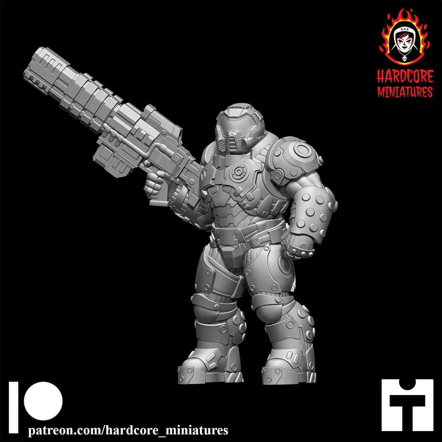 Demon Crusher Doomguy 32mm dnd miniature Martian Trooper doom video game