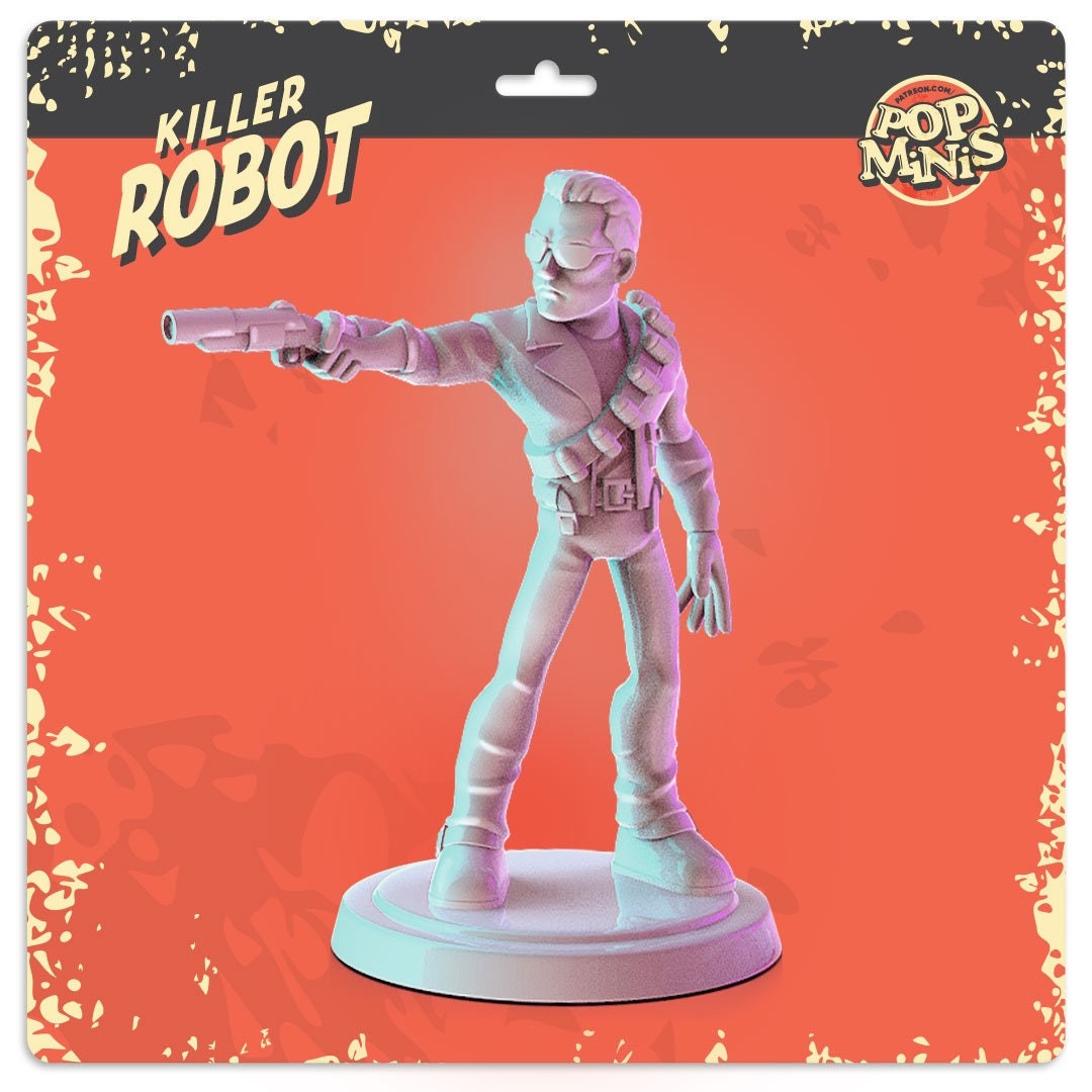 Terminator 2 3d printed minis Popmini 34mm tabletop DND gaming