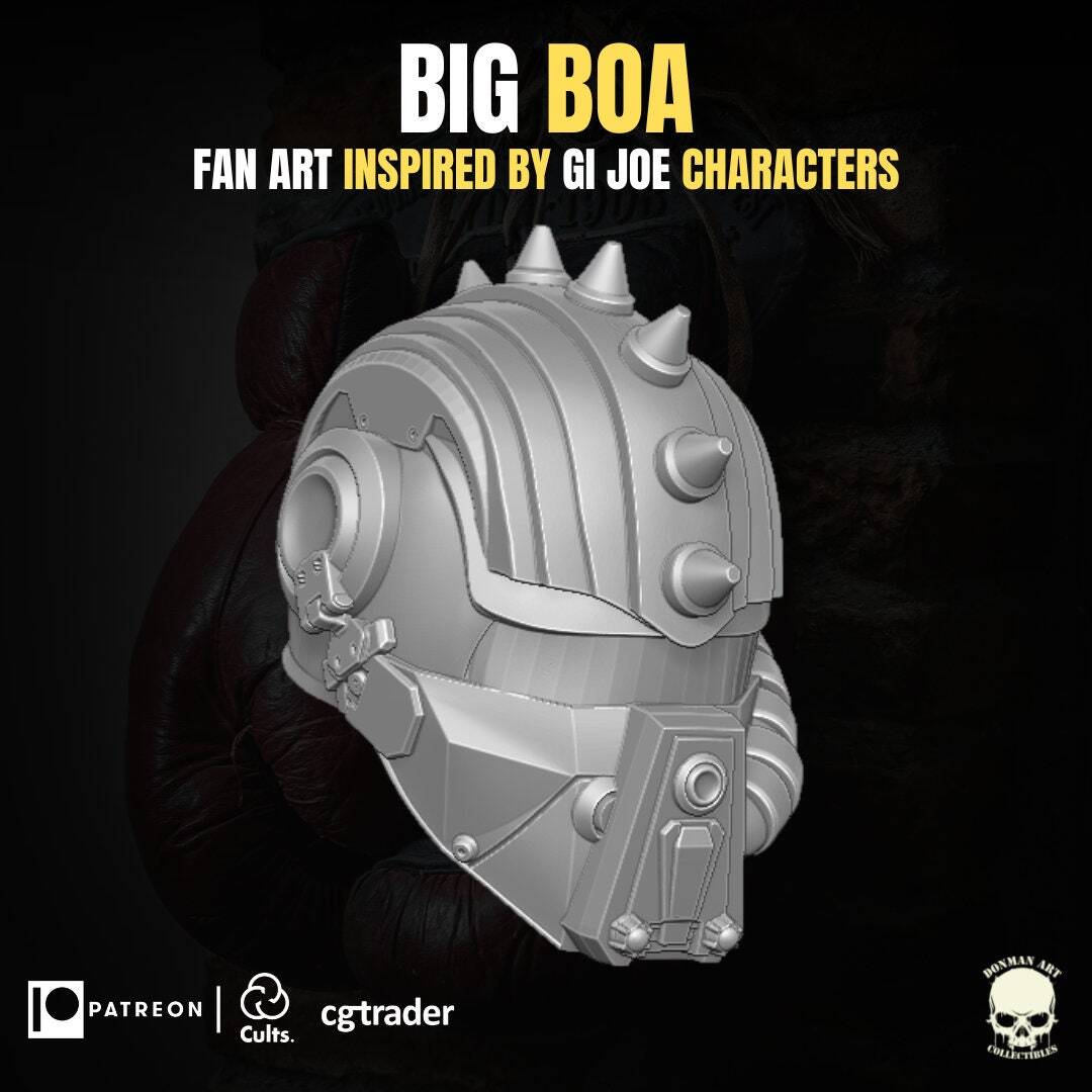 Big Boa Head for 6 inch action figures GI Joe Classified, mezco, neca, black se