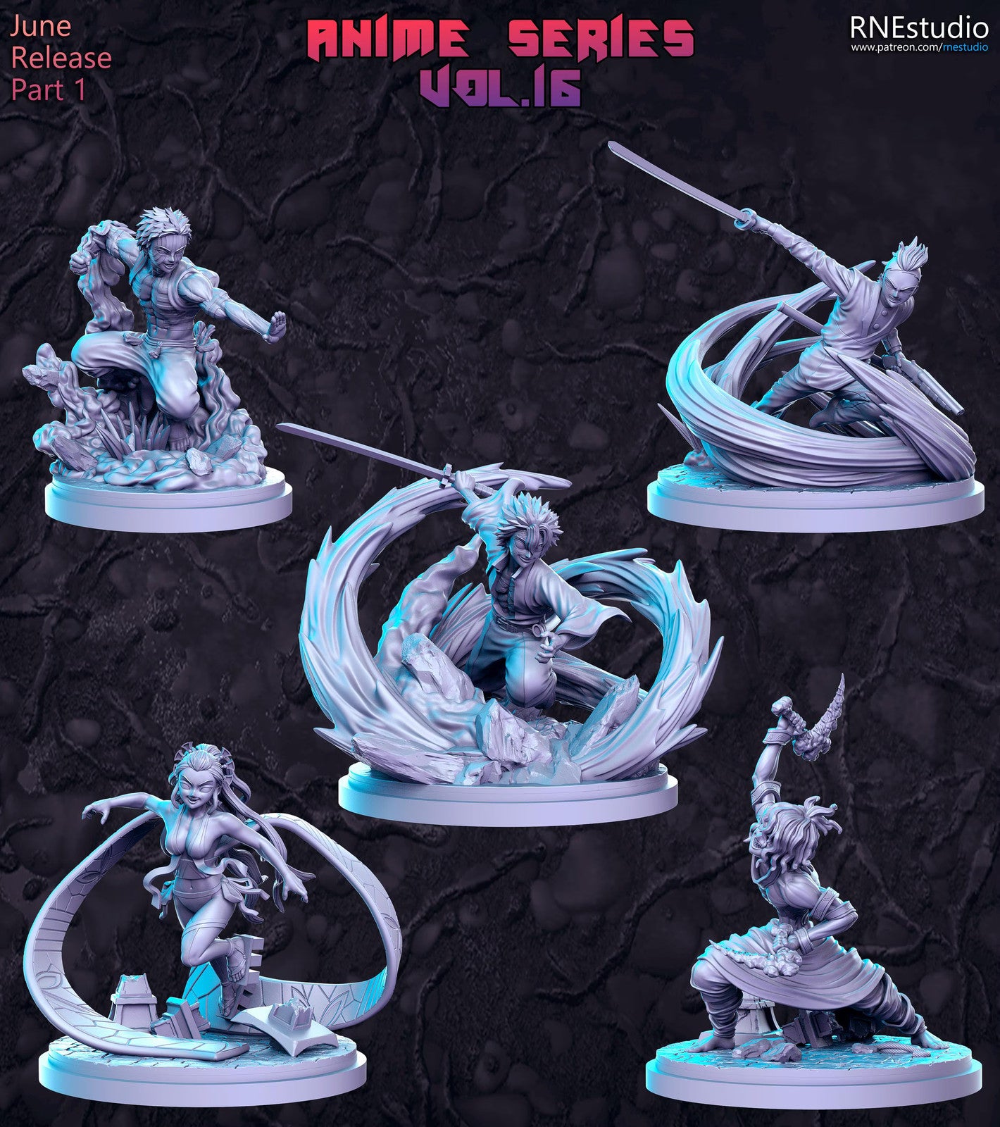 Anime DnD Miniature Set: Fantasy Tabletop RPG Figures, RN Estudio