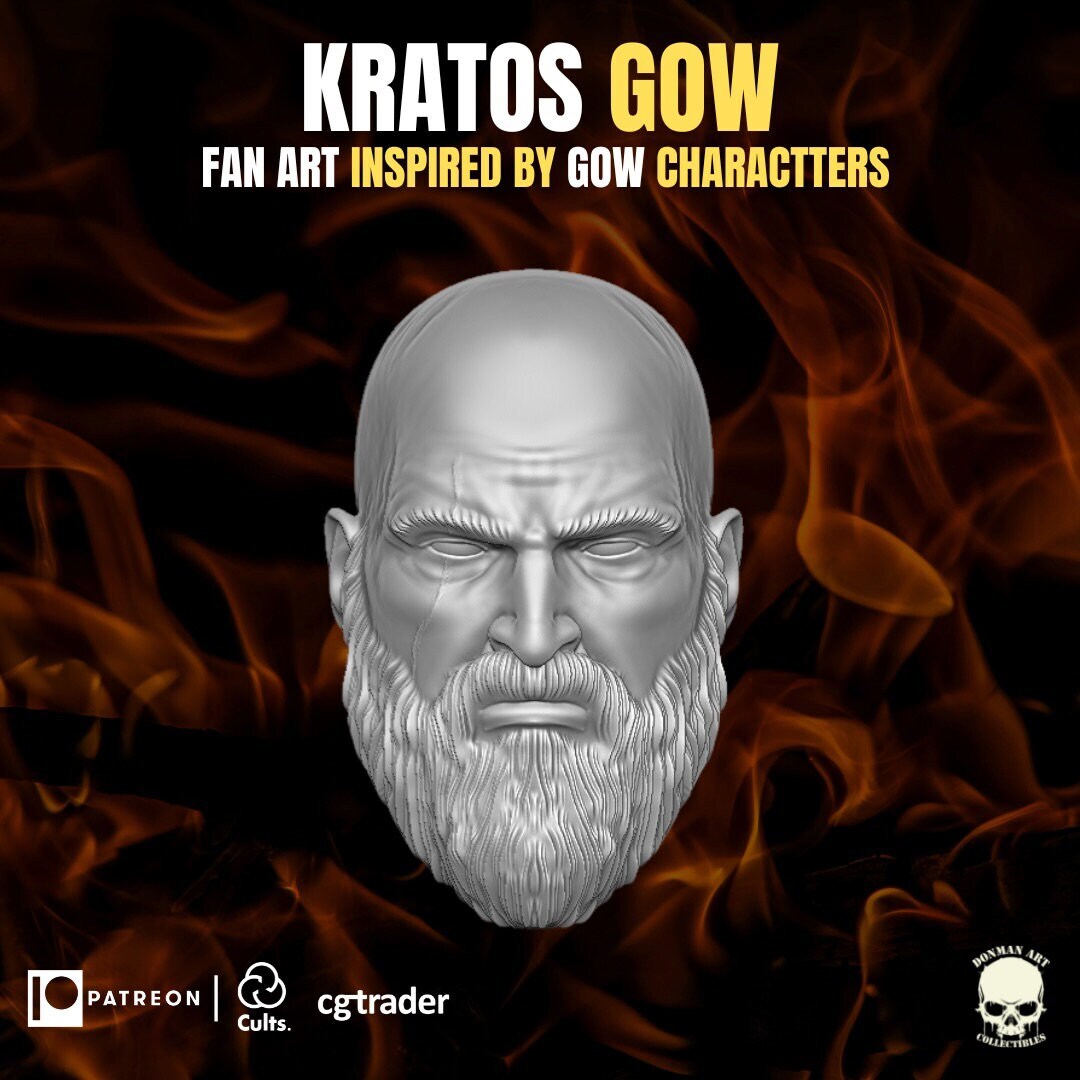 Kratos God of War head GI Joe Classified 1/12 scale head unpainted 1:12 mezco,