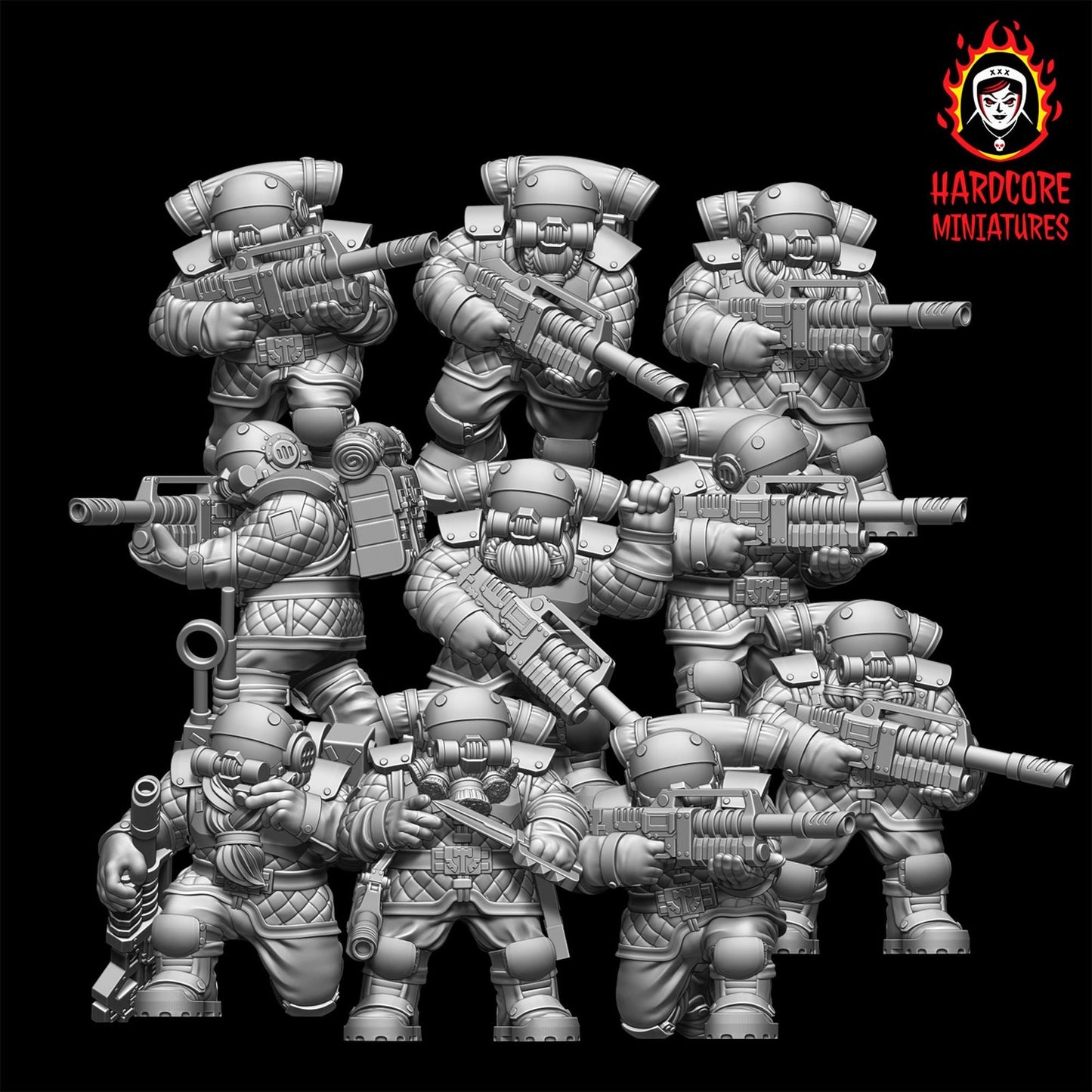 Space Dwarves Veterans Lasers 28mm army builder set 1 3d printed minis tabletop
