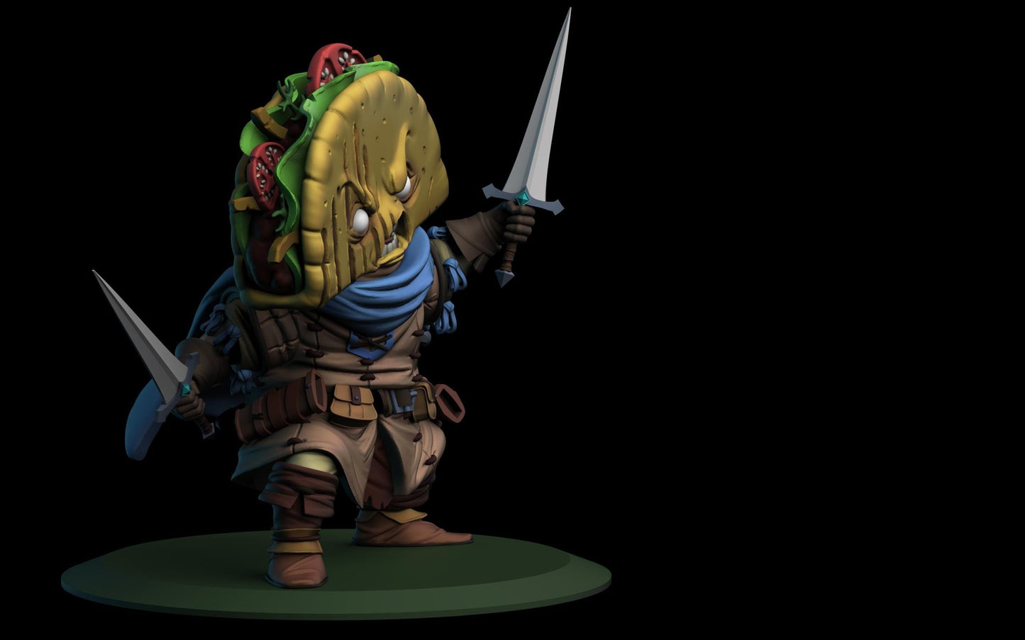 Taco Swordsman -- Food Fight! tabletop gaming DnD 32mm | 75MM