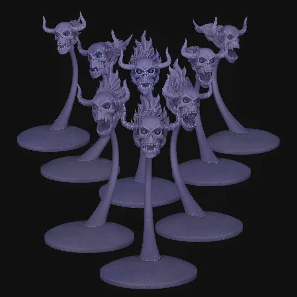 Doom Flaming Skull Demon Lost Souls 32mm dnd miniature doom video game