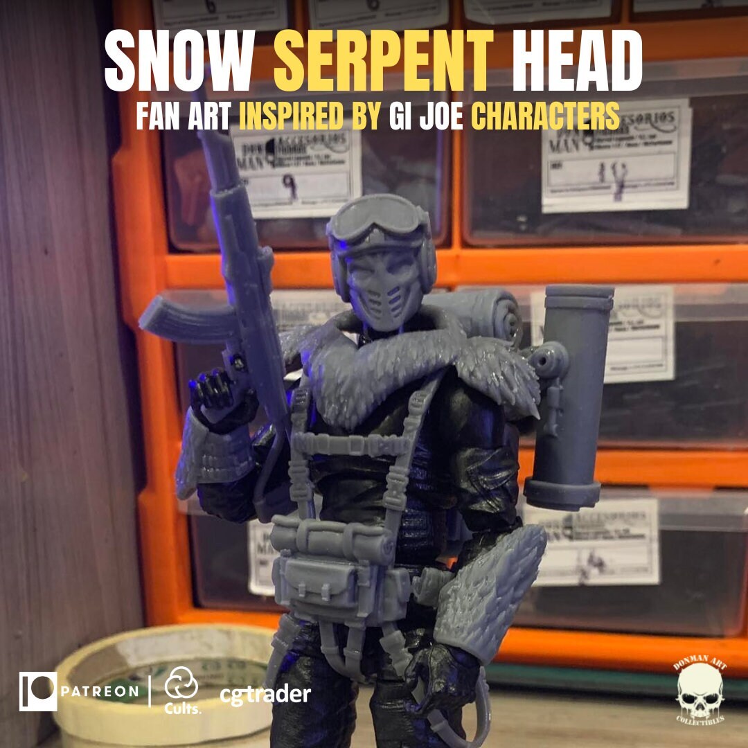 Cobra Snow Serpent Viper Helmet GI Joe Classified 1/12 scale head unpainted 1:1