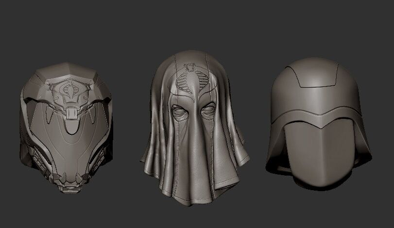GI Joe Cobra Commander Custom Head Set 6" - Hooded, Classic, Movie Edition