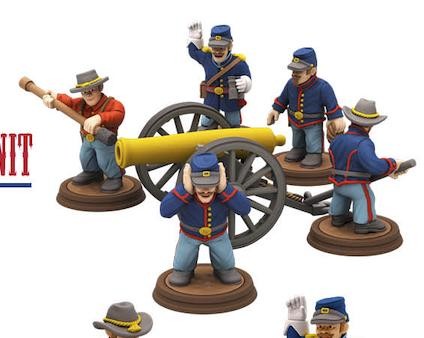 Union army cannon Artillery American Civil War Set DnD Miniature, Tabletop RPG