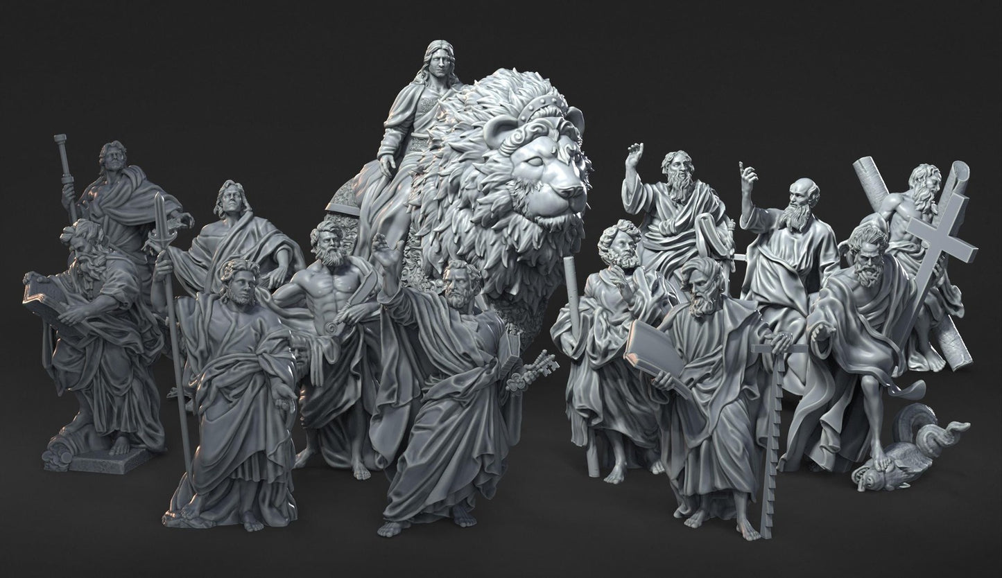 Jesus Christ and Apostles DnD Miniature Set: 40mm Resin RPG Figures