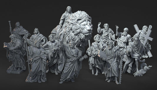 Jesus Christ and Apostles DnD Miniature Set: 40mm Resin RPG Figures
