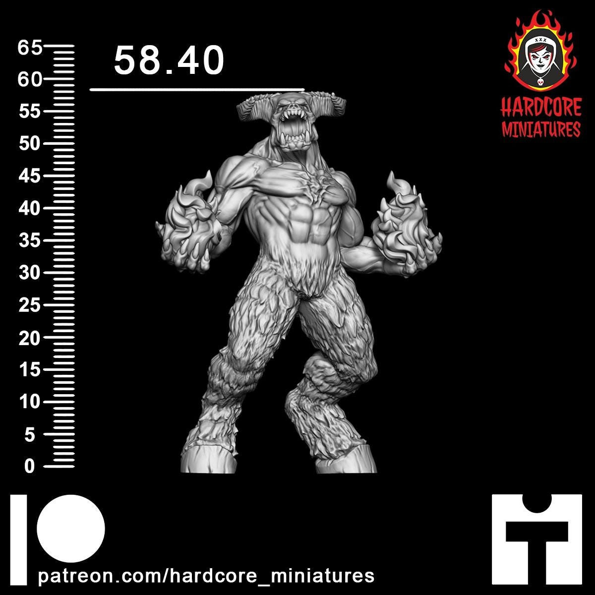 Doom Roaring Hell Lord 32mm dnd miniature doom video game Dark Lord