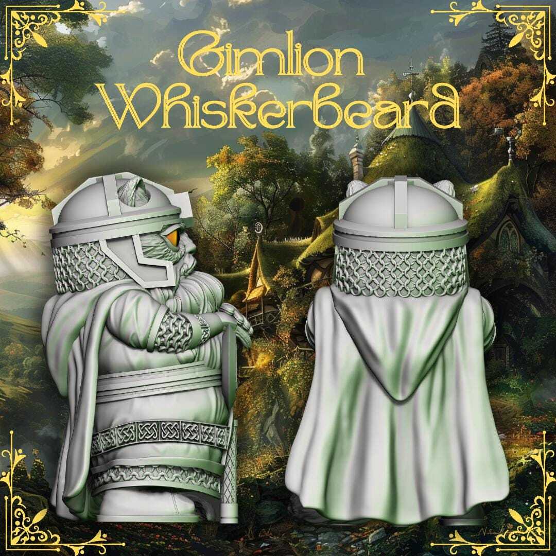 Lord of the Cats -- Gimlion Whiskerbeard |45mm Mini |LOTR Gimli |