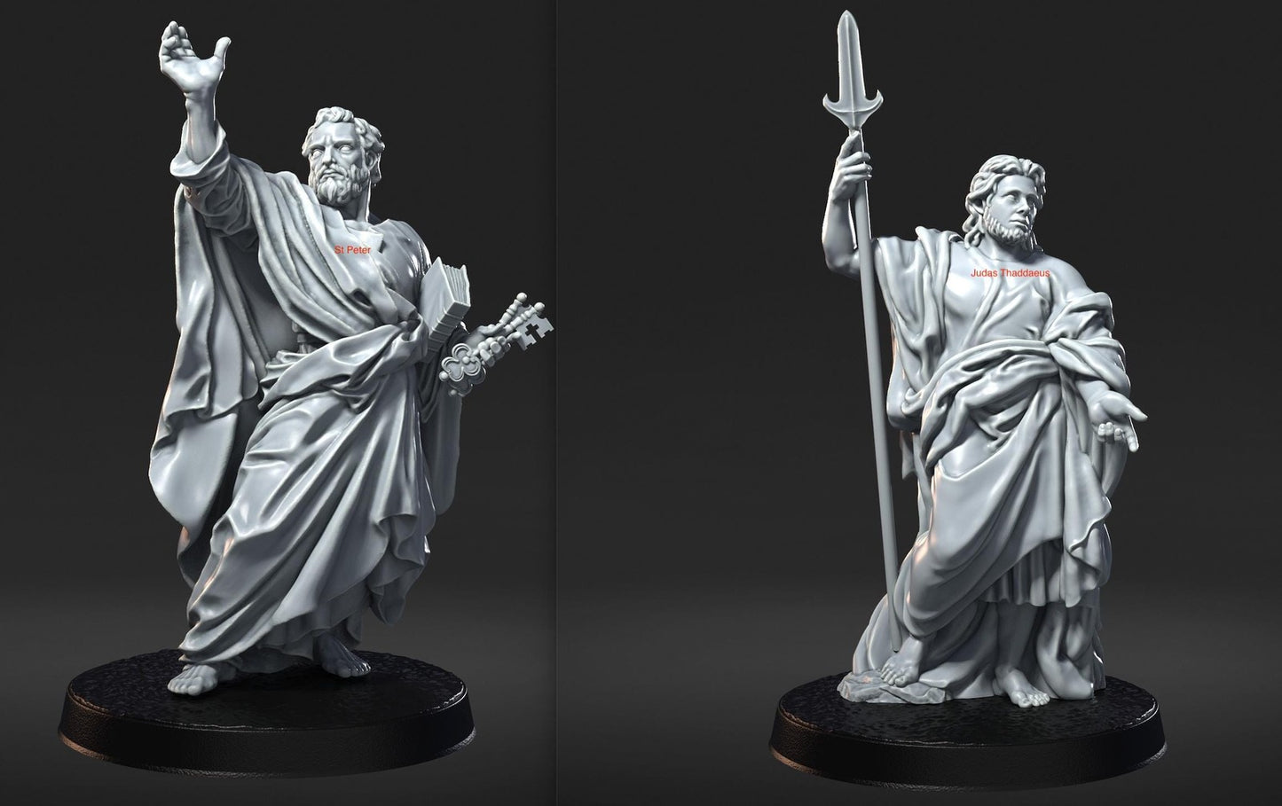 Jesus Christ and Apostles DnD Miniature Set: 40mm Resin RPG Figures