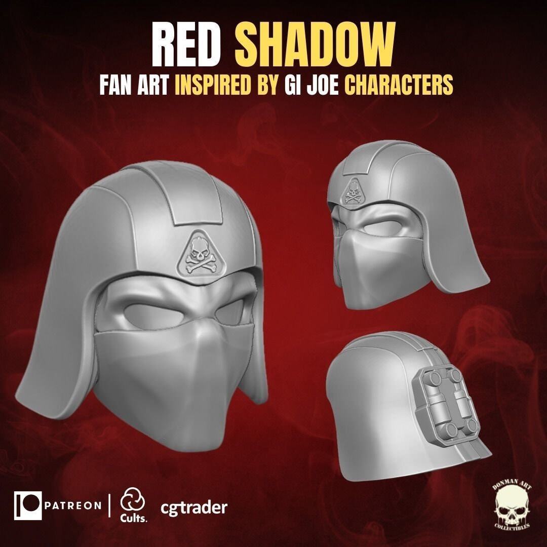 Red Shadow Helmet GI Joe Classified 1/12 scale head unpainted 1:12 6' troop