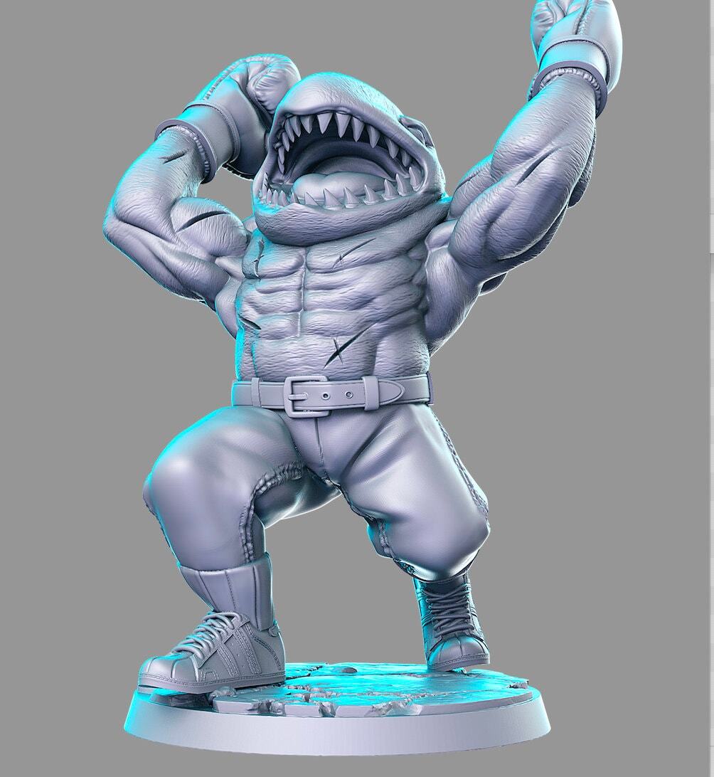Street Sharks - resin miniature for tabletop games DnD, Dungeons and Dragons, b