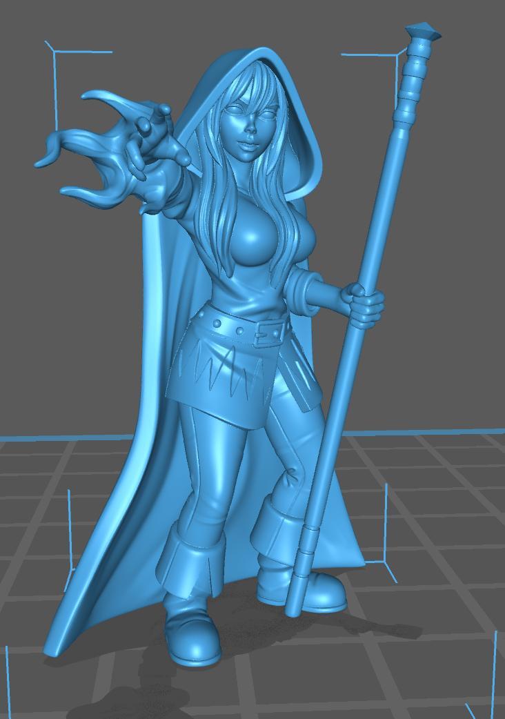 HeroQuest female Mage - Miniatures Unpainted 32mm Dungeons and Dragons