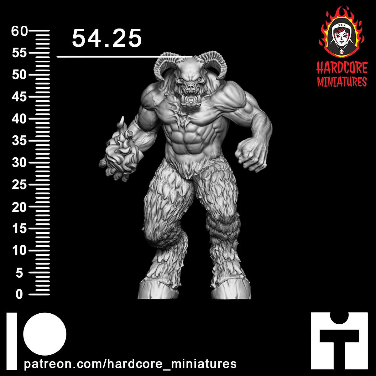 Doom Standing Hell Lord 32mm dnd miniature doom video game Dark Lord