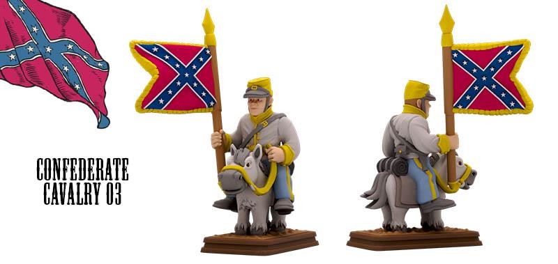 Confederate Mounted Cavalry American Civil War Set DnD Miniature, Tabletop RPG,