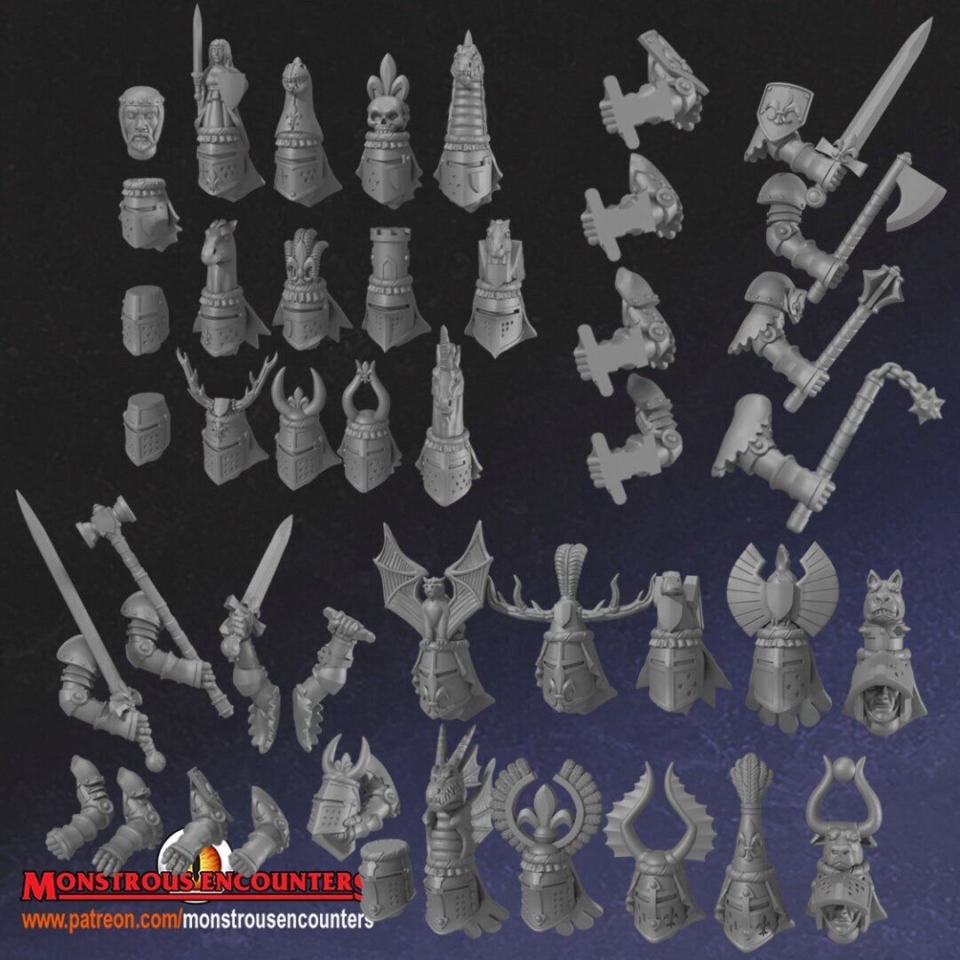 Breton Foot Knights Unit 28mm army builder set 1 3d printed minis tabletop bret