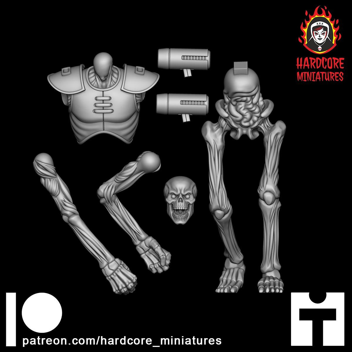 Doom Hell Skeleton Punching 32mm dnd miniature doom video game The REVENANT