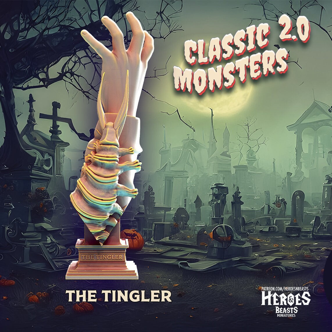 The Tingler | hand Miniature | Heroes & Beasts | Classic Movie Monsters | DnD |