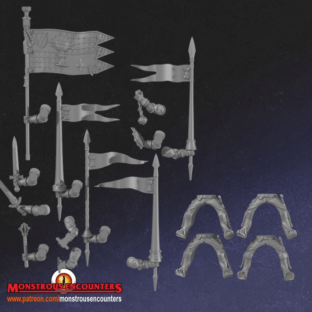 Breton Grail Knights Unit 28mm army builder set 1 3d printed minis tabletop bre