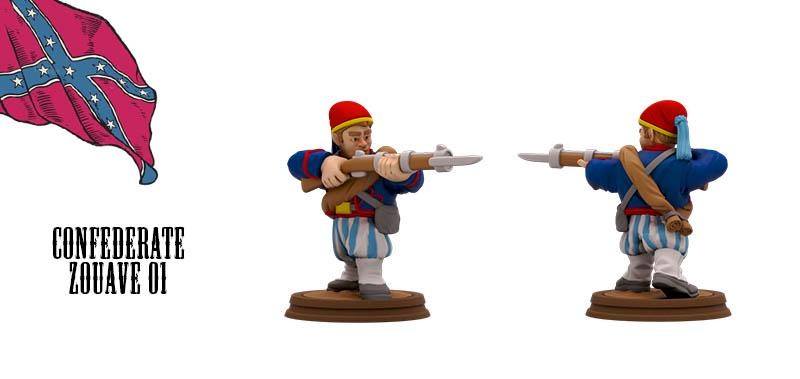 Confederate Zuoaves American Civil War Set DnD Miniature, Tabletop RPG, Figurin