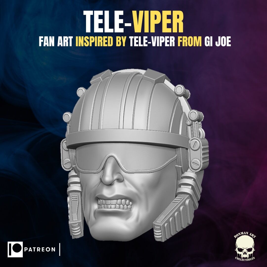 Tele viper trouble bubble G.I. Joe 1:12 head sculpt 3d printed resin