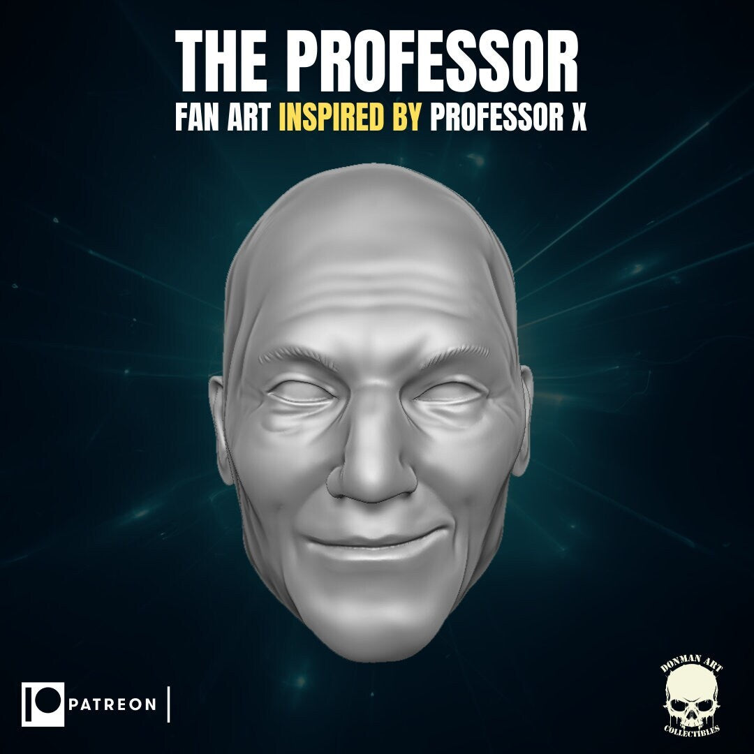 Professor X 1:12 scale heads, resin 3d printed 6" action figure custom hea