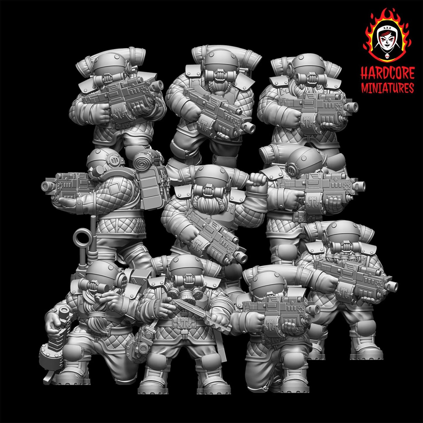 Space Dwarves Veterans Bolters 28mm army builder set 1 3d printed minis tableto