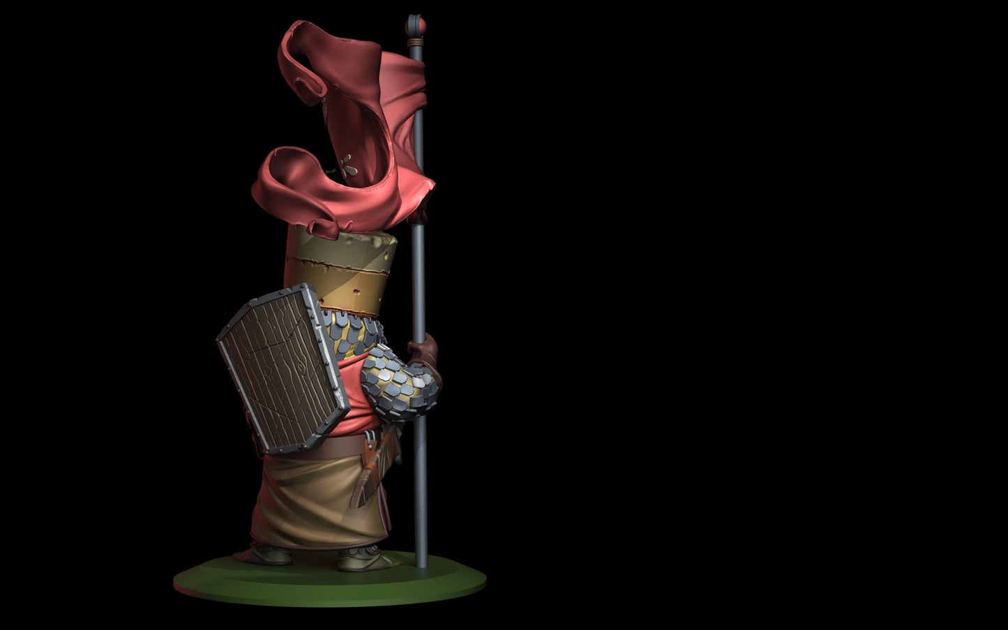 Chocolate Cake Gonfalonier - Flag bearer -- Food Fight! tabletop gaming DnD 32m