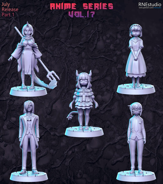 Anime Series Vol 17 Full Set DnD Miniature, Tabletop RPG DnD Mini, D&D Figurine