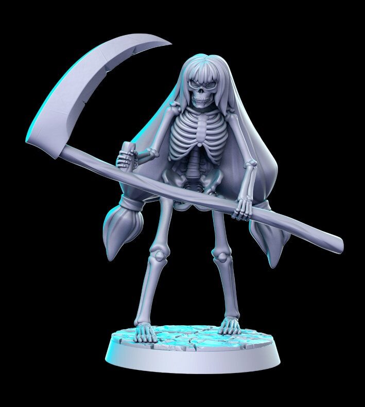 HeroQuest female Skeleton 2 styles - Miniatures Unpainted 32mm Dungeons and Dra