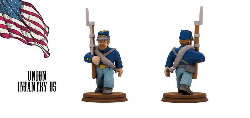 Union Infantry Miniature Set: American Civil War Tabletop RPG - 15mm/18mm/28mm/