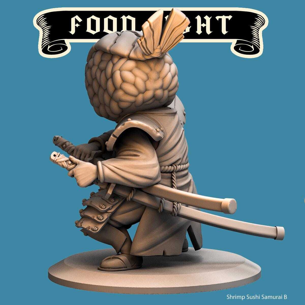 Shrimp Sushi Samurai -- Food Fight! tabletop gaming DnD 32mm | 75MM
