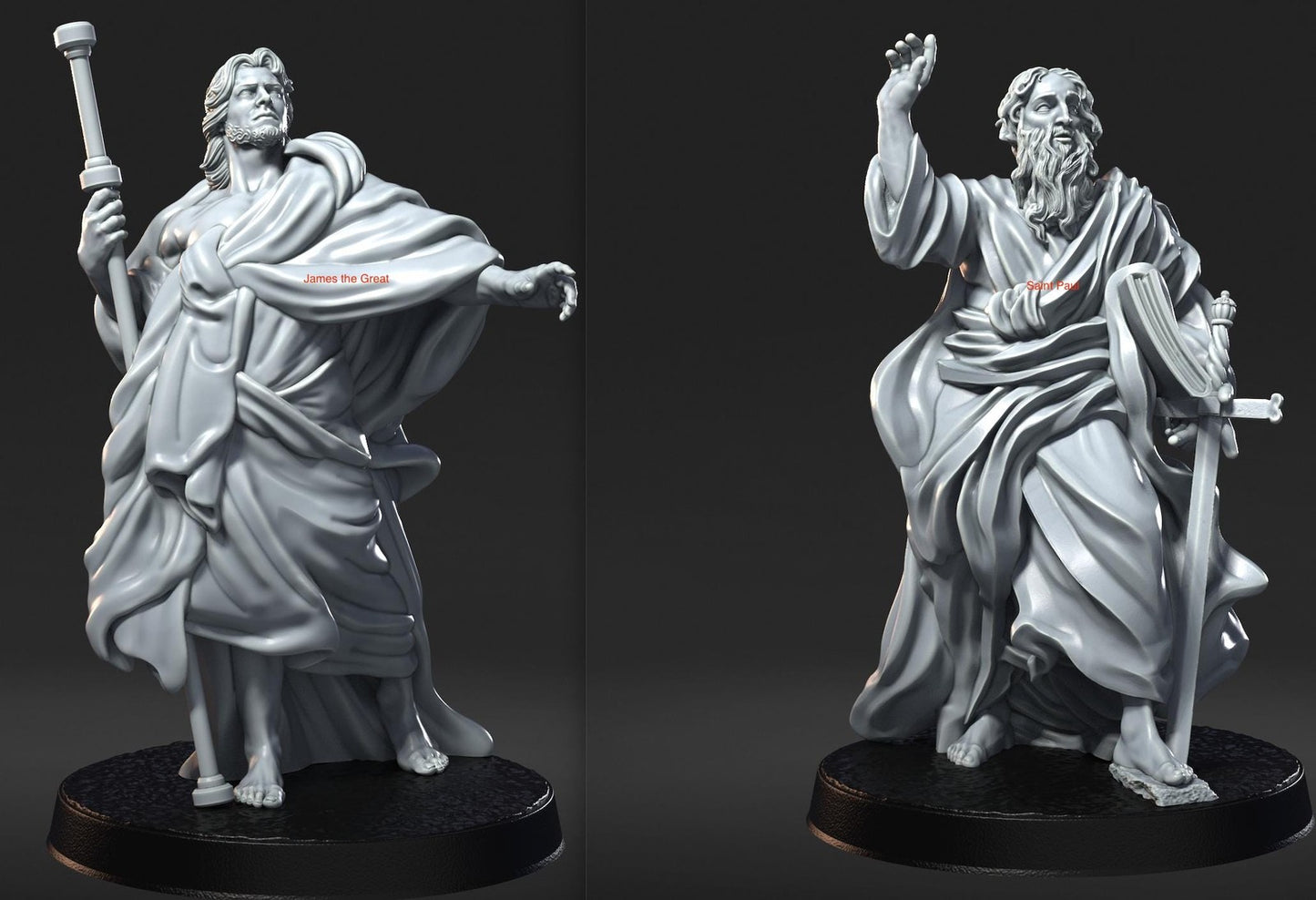 Jesus Christ and Apostles DnD Miniature Set: 40mm Resin RPG Figures