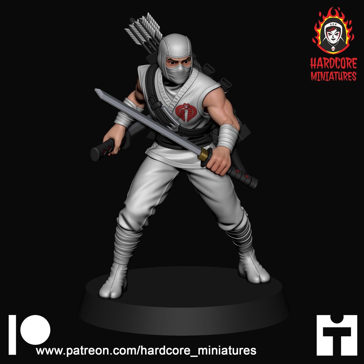 White Storm Ninja 32mm army builder set 1 3d printed minis tabletop hardcore mi