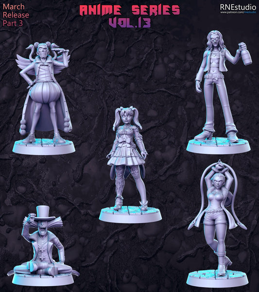 Anime Series Vol 13 Full Set DnD Miniature, Tabletop RPG DnD Mini, D&D Figurine