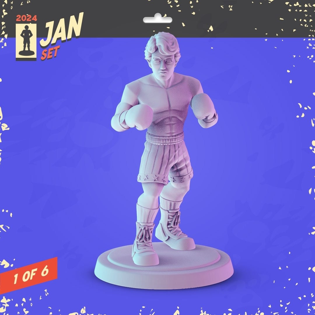 Rocky 34mm Minis tabletop gaming, DnD Apollo Creed, Stallone