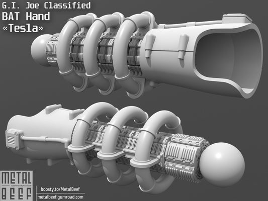 3d Printed Arctic B.A.T. hand Tesla Coil 1:12 GI Joe Classified/Marvel Legend