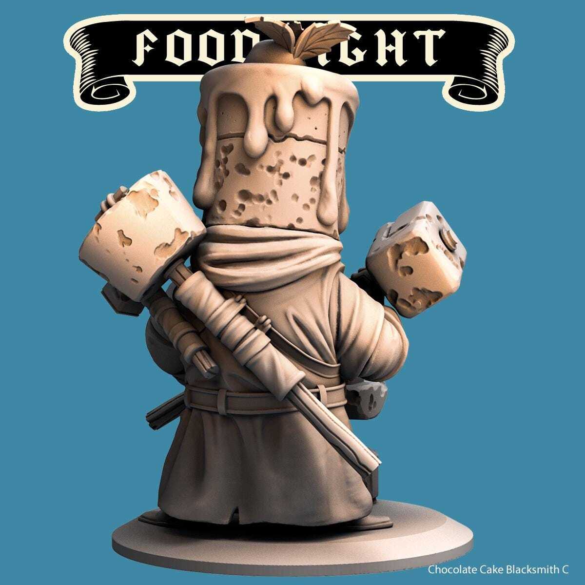 Chocolate Cake Blacksmith -- Food Fight! tabletop gaming DnD 32mm | 75MM