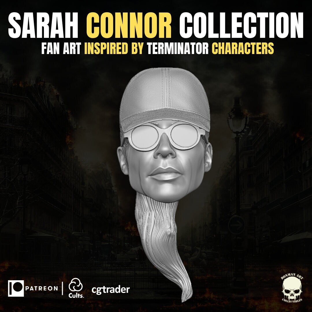 Sarah Connor Terminator Head for 6 inch figures GI Joe Classified, mezco, neca,