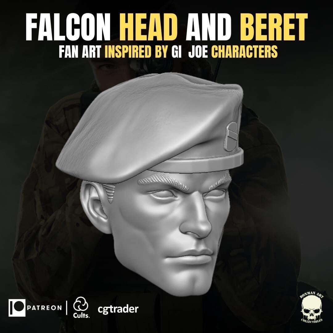GI Joe Lt. Falcon head sculpt GI Joe Classified 1/12 scale head unpainted 1:12