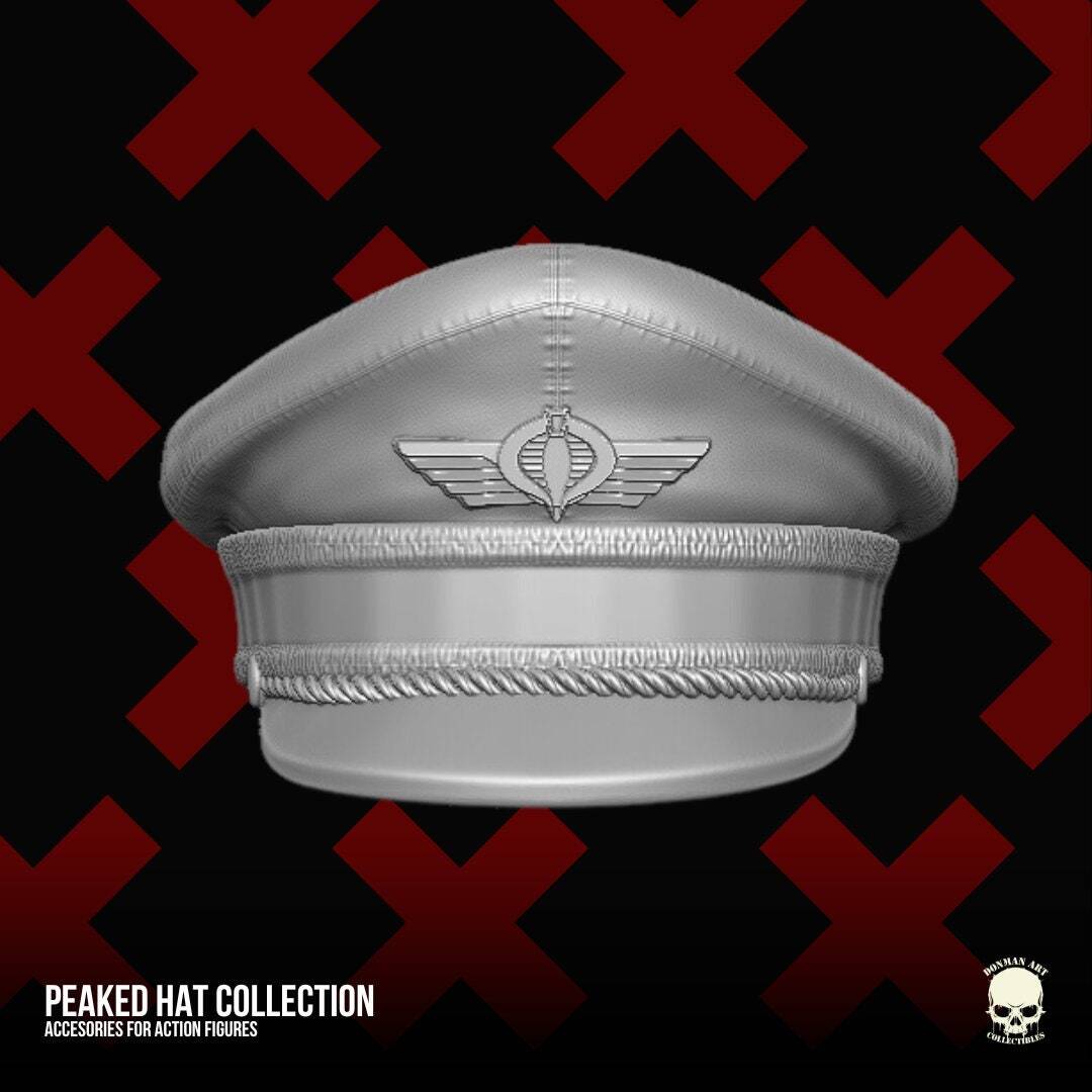 Peaked Hat cap for 6 inch action figures GI Joe Classified, mezco, neca, black