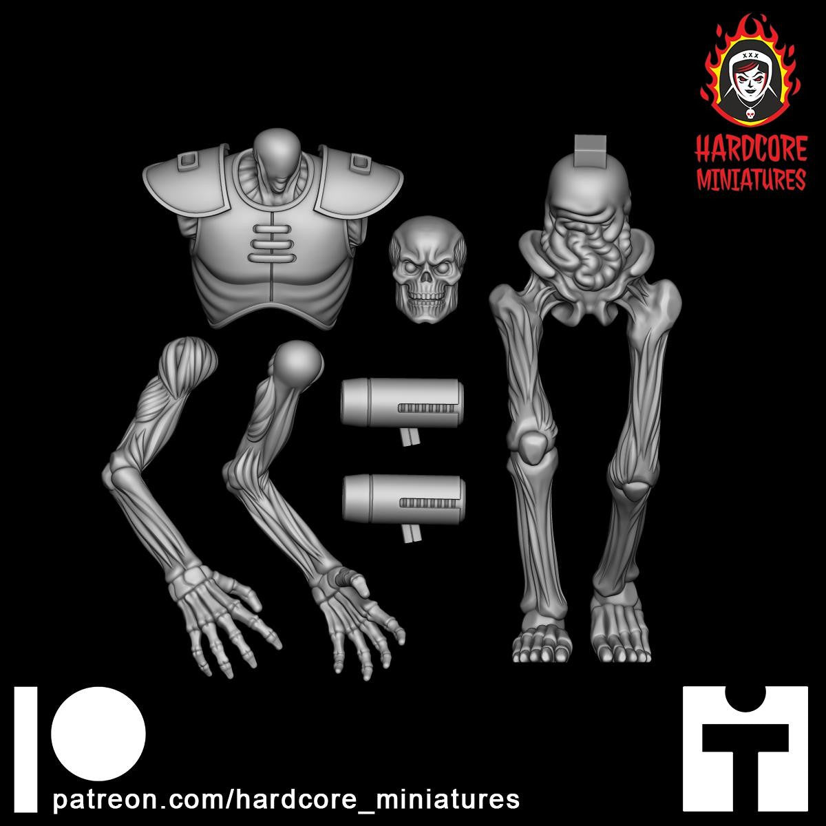 Hell Skeleton Walking 32mm dnd miniature video game The REVENANT