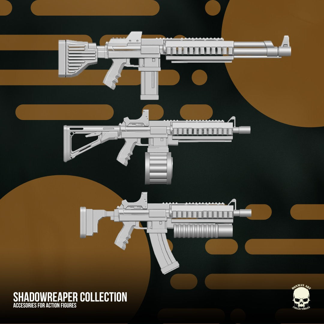 Shadow Reaper Gun set 1/12 rifle Marvel Legends GI Joe classified 1:12 mezco ac