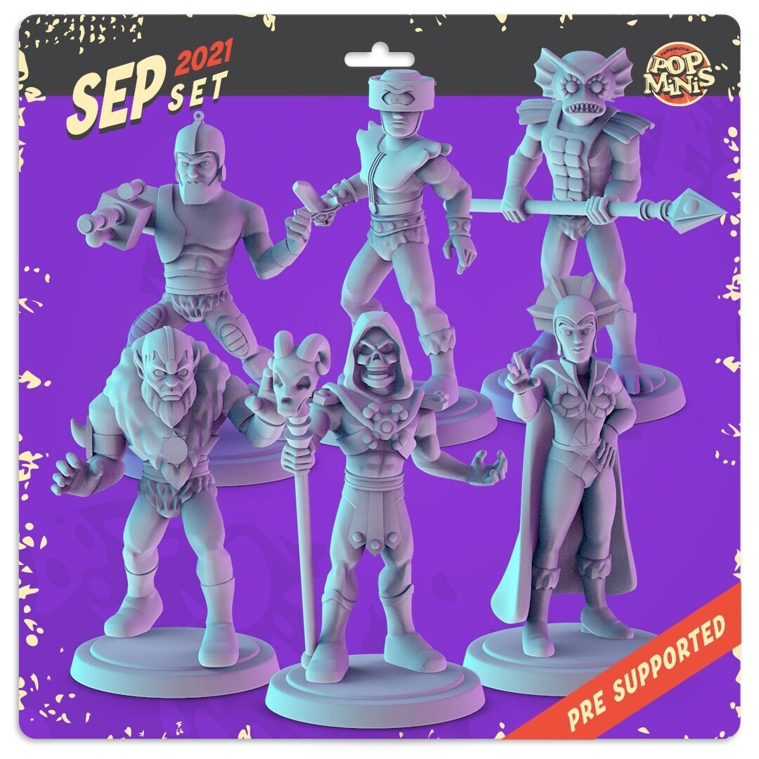 Villains of the Universev34mm table top mini's He-Man, Skeletor MOTU DnD