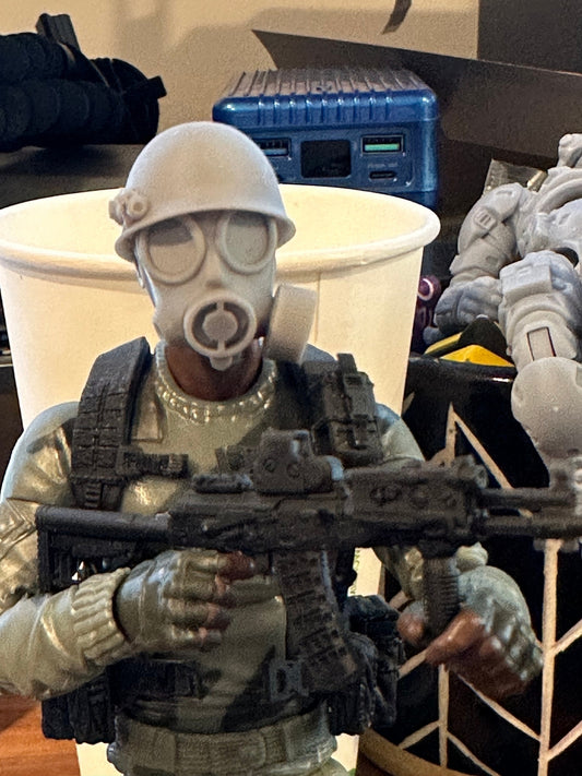 scale Gas mask head 1:12 head sculpt GI Joe Classified, mezco, marvel legends,